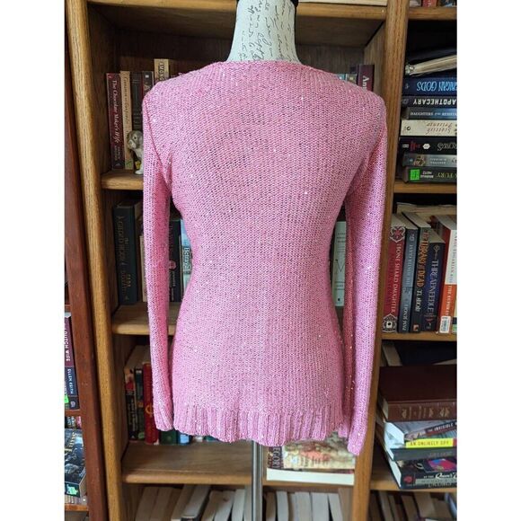 Disney Mickey Mouse crochet sequin sz s crew neck sweater - Picture 2 of 5